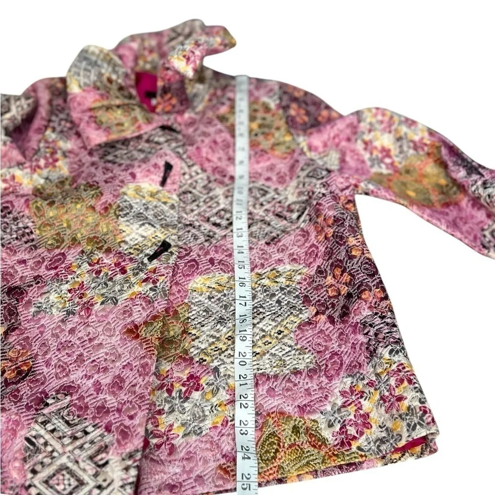 I.C.Collection Women Medium Shimmery Multicolor Swing Jacket Wired Collar - Picture 7 of 8